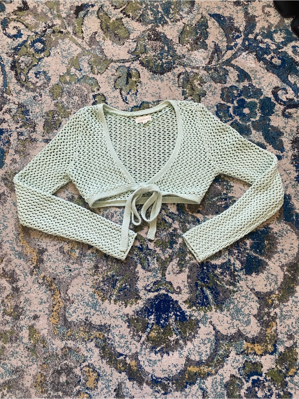 L.A. Hearts Light Mint Crochet Knit Top
